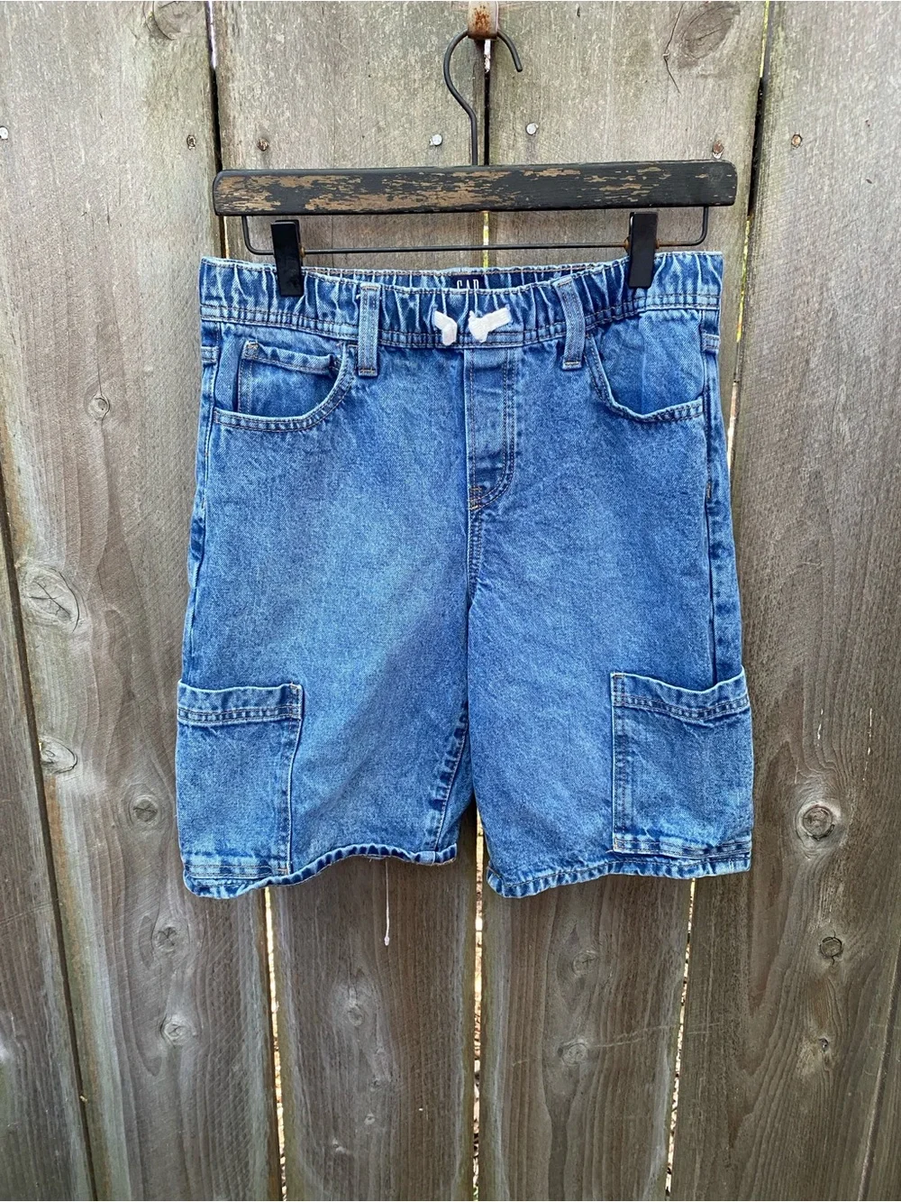 GAP Kids Pull-On Cargo Denim Shorts Boys XXL 14-16 Loose Fit